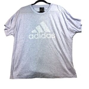 Adidas T-Shirt Speckled Logo Athleisure Short Sleeve Top Women's 1X‎